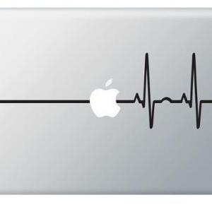 Beat Heart Line Apple - Stickers Macbook, Laptop,..