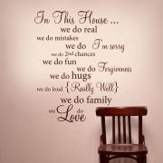 IN THIS HOUSE Wall Words Vinyl Decal Rules Quote - Wall Decor Lettering Art