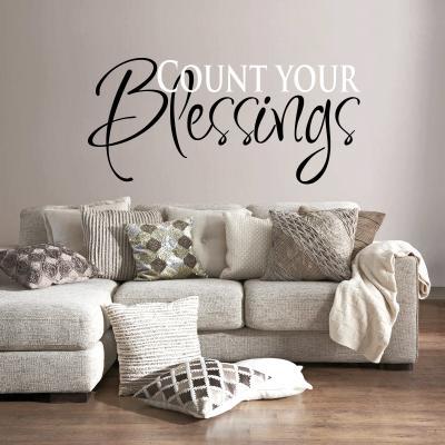 Wall Decal Quotes -  Count your Blessings...art sticker for wall, vinyl decal, art quote, living room sticker, custom wll decal