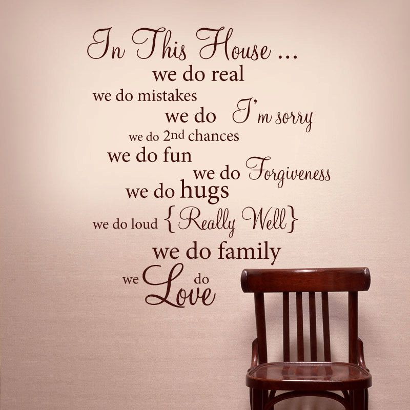 In This House Wall Words Vinyl Decal Rules Quote - Wall Decor Lettering Art