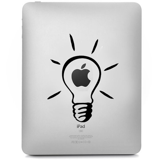 Ipad - Light Bulb - Apple Macbook Sticker, Vinyl Sticker For Ipad, Ipad 2