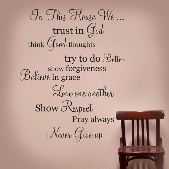 IN THIS HOUSE Wall Words Vinyl Decal Religion Rules Quote - Wall Decor Lettering Art