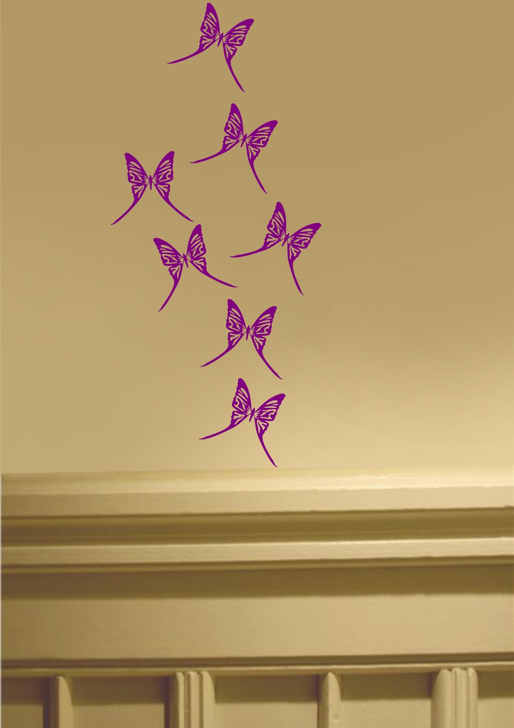 Seven Butterflies New Wall / Car Art Decal Stickers Nursery - Butterfly Imagination