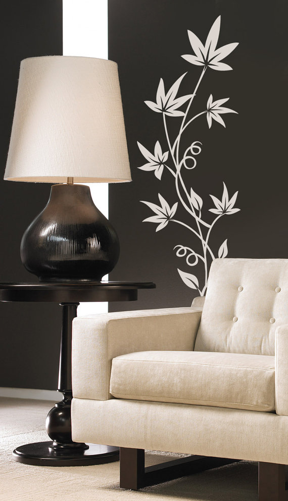 Art Flower Leaves Vinyl Wall Decal Sticker Floral Design Decor