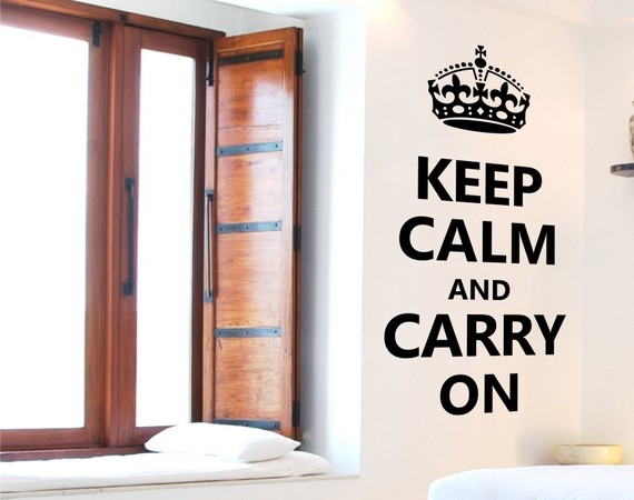 Wall Decal Quotes - Keep Calm And Carry On Wall Decal Vinyl Wall Art By Elly Studio