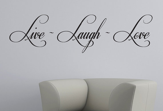 Live Laugh Love wall decals art mural quote lettering living room stickers - Wall Decal Quotes