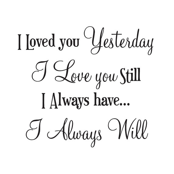 I LOVE YOU Wall Words Vinyl Decal Stickers For Walls I Always Will ...