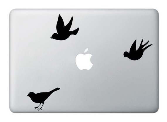 Buy 2 Get 1 - Three Little Bird - Vinyl Sticker, Decal For Macbook, Macbook Pro, Laptops