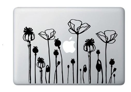 California Poppy Flower Deco Mural Art Notebook Decal Laptop Sticker Macbook, Mac