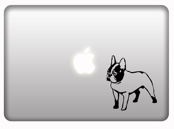 French Bulldog Stickers For Macbook Apple Laptop Car Window Decal Set Of 2