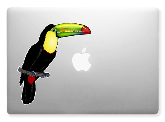 Toucan Bird Art Decor Apple Laptop Wall Paper Sticker Decal Full Color