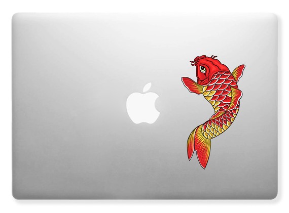 Koi Fish Design For Apple, Mac,laptops Vinyl Skin Decal Sticker Full Color