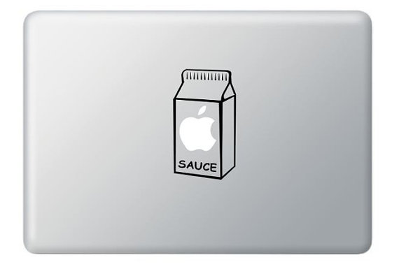 Buy 2 get 1 Free Apple Sauce, Juice Box Vinyl Sticker, Decal for Macbook, Macbook Pro, IPad, Laptops