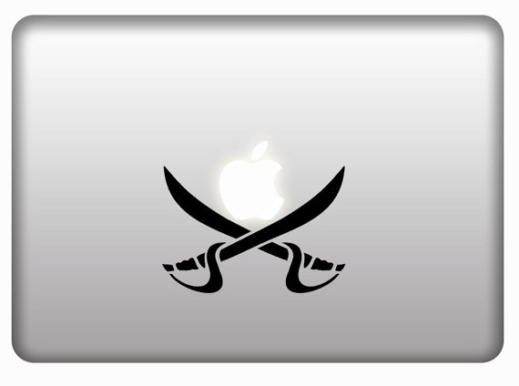 Buy 2 Get 1 - Pirates Cross Swords For Pirates Sailboat, Apple Mac Vinyl Decal Stickers