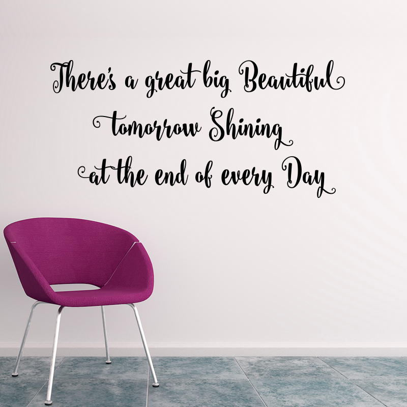 Wall Decal Quotes - There`s A Great Big Beautiful...art Quote Sticker, Home Decoration For Wall, Vinyl Quote Decals, Art Design Vinyl