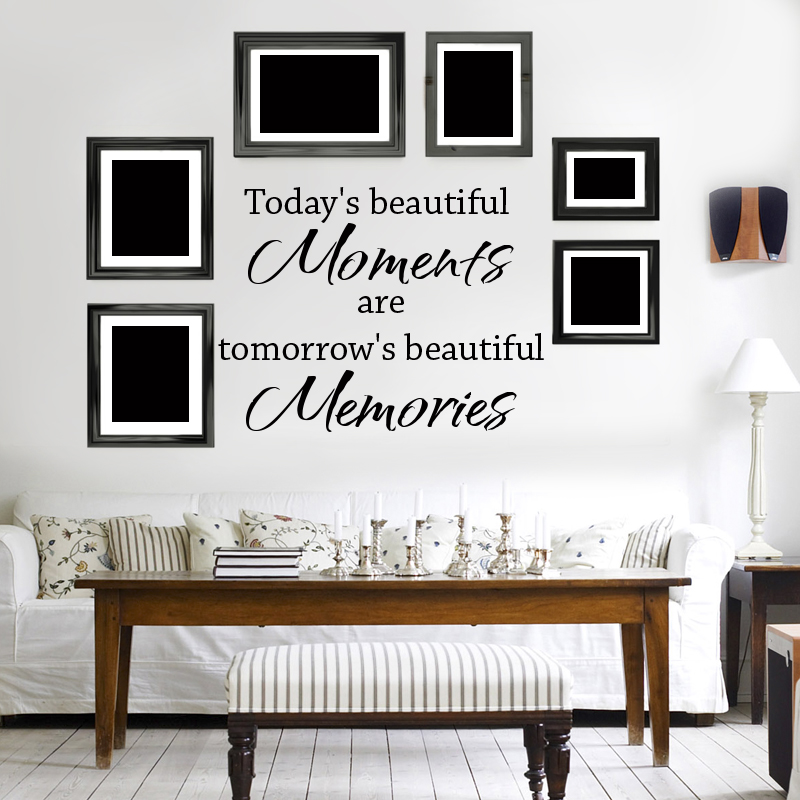 Wall Decal Quotes - Today`s Beautiful moments.. Wall decal, art quote for home, words design, wall lettering, memories for family