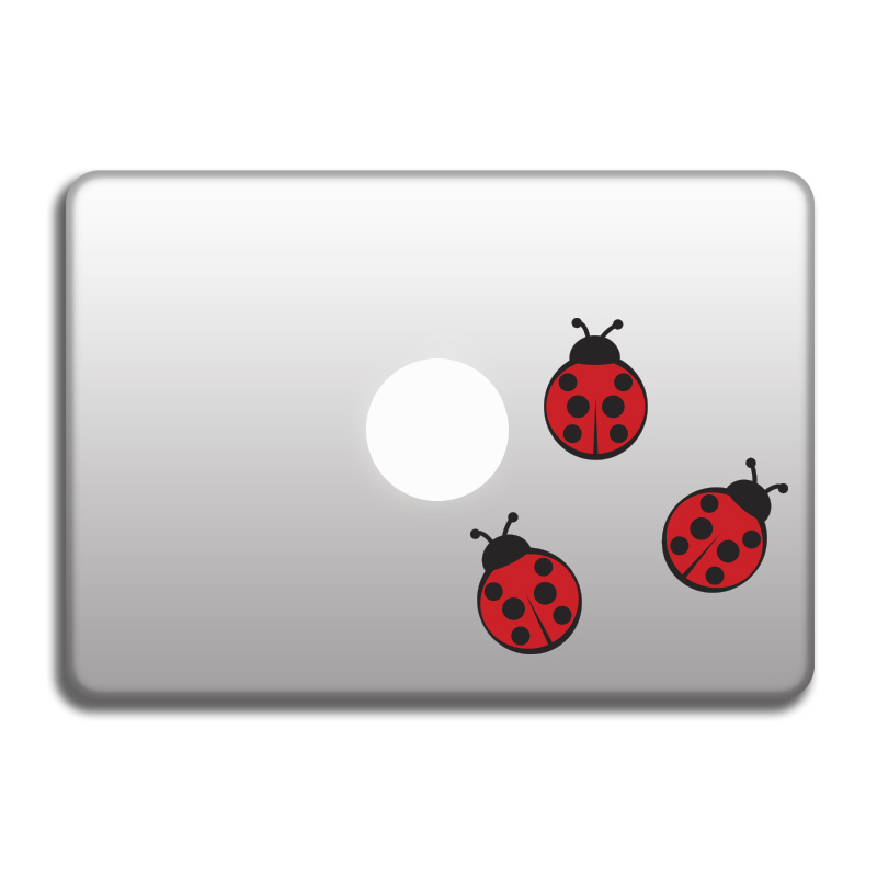 Ladybugs Vinyl Decals For Laptop, Stickers For Macbook, Art Vinyl For Car, Window, Door, Wals