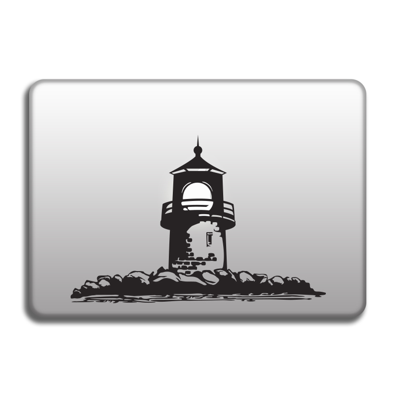 Lighthouse sticker for laptop, vinyl decals for car, MacBooks, doors, windows and walls, any color or size stickers