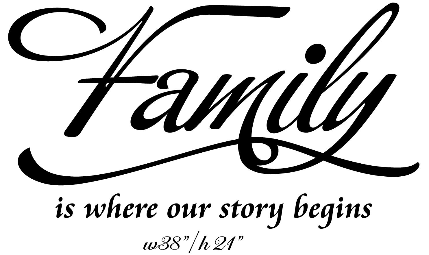 Wall Décor Vinyl Lettering Decal Love Quote FAMILY Is Where Our Story Begins on Luulla